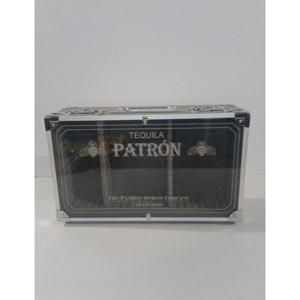 Tequila Patron Collection Storage Silver Hard Display Case with Latches